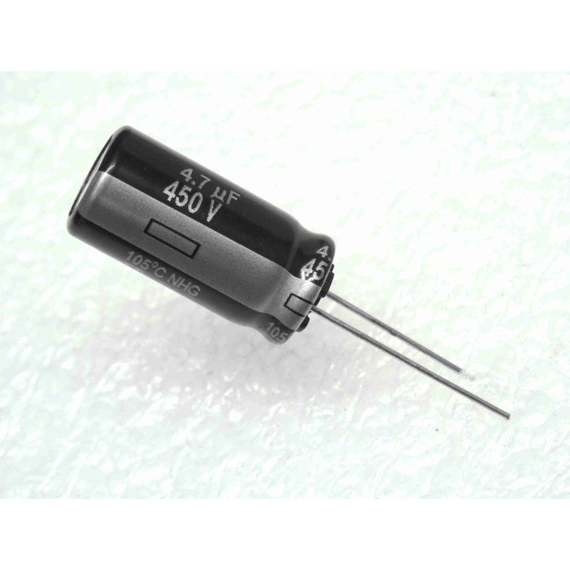 Lot de 3: condensateur radial 4.7µF 4.7uF 4u7F 450Vdc 105°C ~ Ø10x20mm