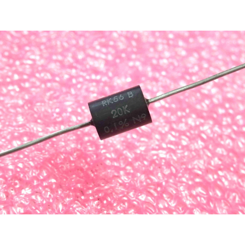 Lot de 5: résistance axiale 20 k-ohm , 20000 ohms , 0.1% , RK56B ~ Ø6x9mm ~ sfernice (4H2)