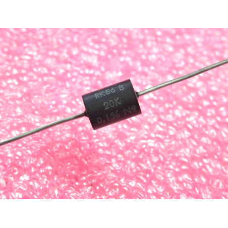 Lot de 5: résistance axiale 20 k-ohm , 20000 ohms , 0.1% , RK56B ~ Ø6x9mm ~ sfernice (4H2)