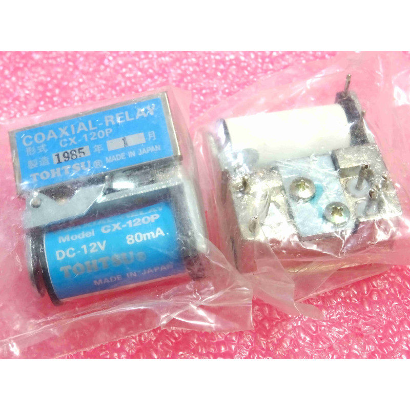 relais coaxial CX-120P DC-12V ~ 80mA , SPDT , PCB mounting , impédance 50-ohm ~ Tohtsu (K9A)