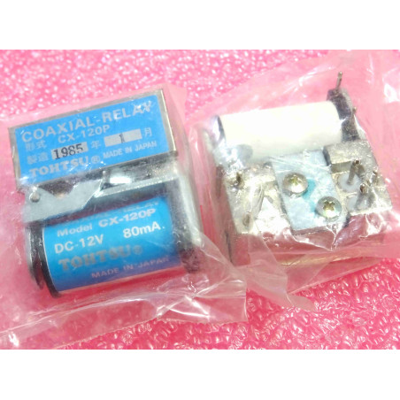 relais coaxial CX-120P DC-12V ~ 80mA , SPDT , PCB mounting , impédance 50-ohm ~ Tohtsu (K9A)