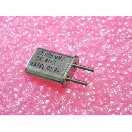 Lot de 3: 27.065 MHz , quartz crystal CR-81/U Matel , entraxe 4.9mm (1O2)