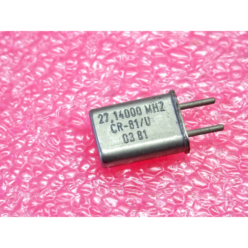 27.14000 MHz , quartz crystal CR-81/U Matel , entraxe 4.9mm (1O2)