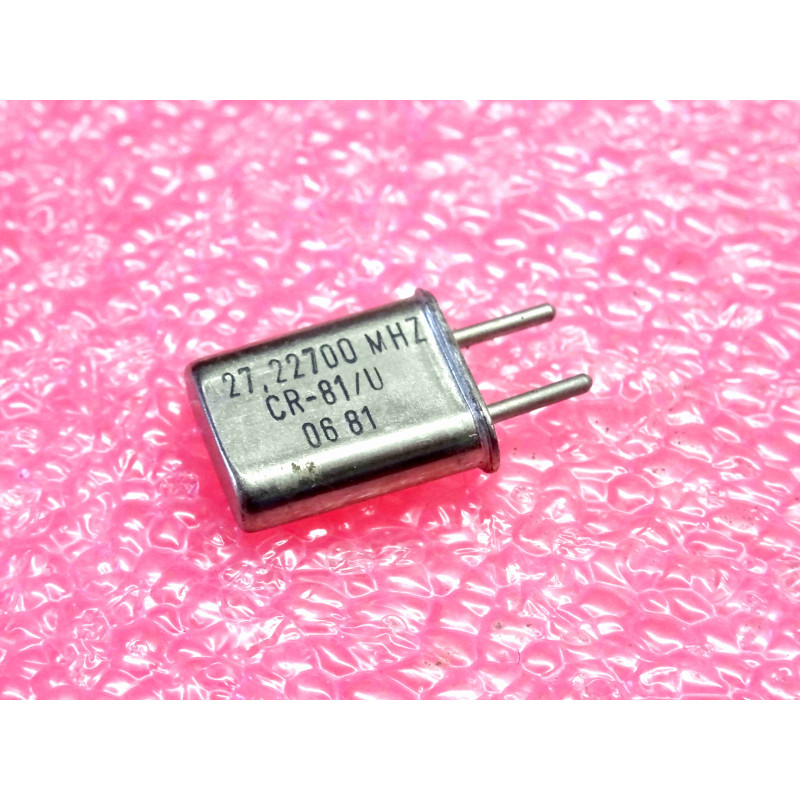 27.227 MHz 27.22700 MHz , quartz crystal CR-81/U Matel , entraxe 4.9mm (1O2)