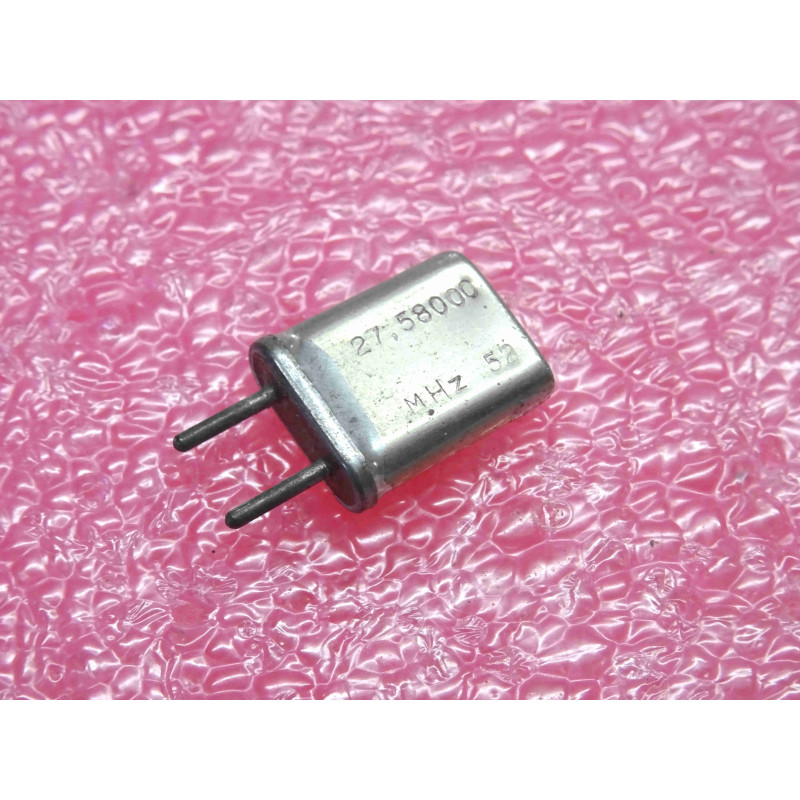 27.580 MHz 27.58000 MHz , quartz crystal CR-81/U Matel , entraxe 4.9mm (1O2)