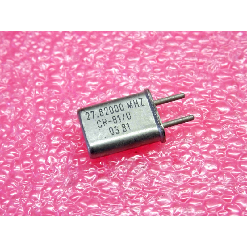 27.620 MHz 27.62000 MHz , quartz crystal CR-81/U Matel , entraxe 4.9mm (1O2)