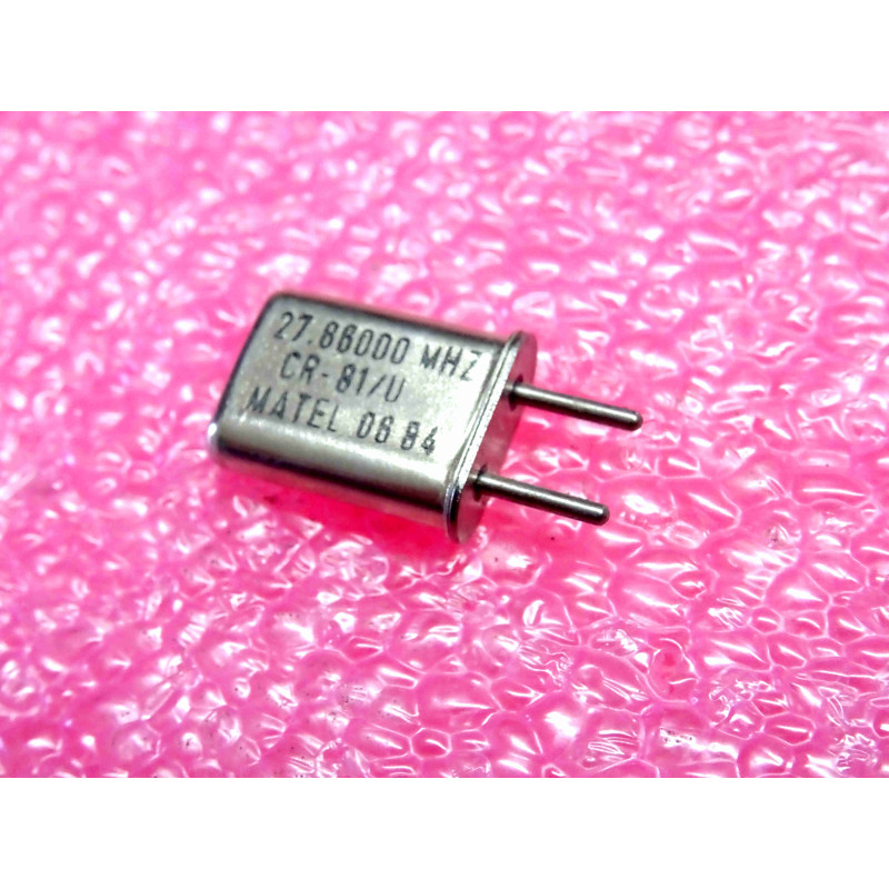 27.860 MHz 27.86000 MHz , quartz crystal CR-81/U Matel , entraxe 4.9mm (1O2)
