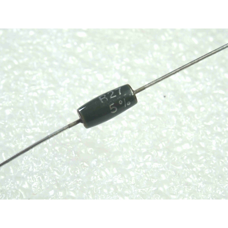 Lot de 5: résistance bobinée vitrifiée 0.27-ohm 0R27 ~ 5% , 12x4mm , RB59 , 3W , welwyn (P14A)