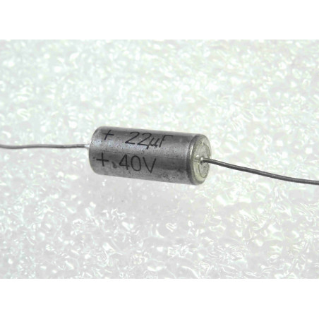 Lot de 5: condensateur tantale axial 22µF 22uF 40V ~ CTS13 , Ø7x16mm , 10% , Firca