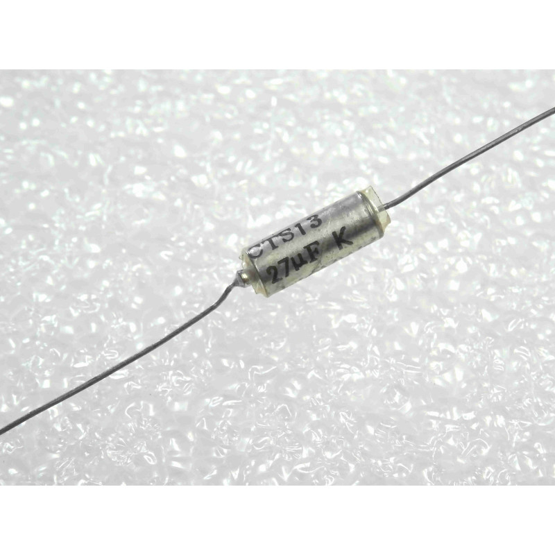 Lot de 5: condensateur tantale axial 27µF 27uF 10V ~ CTS13 , Ø4x11mm , 10% , ELPI