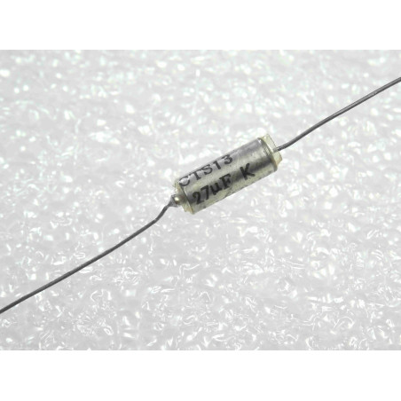 Lot de 5: condensateur tantale axial 27µF 27uF 10V ~ CTS13 , Ø4x11mm , 10% , ELPI