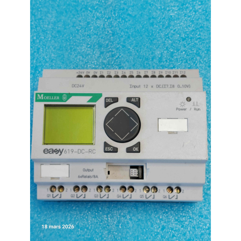 Moeller  Easy 619-DC-RC - PLC Controller 619DCRC dc 20.4 .. 28.8V Occasion Testé ok ( Q5A )