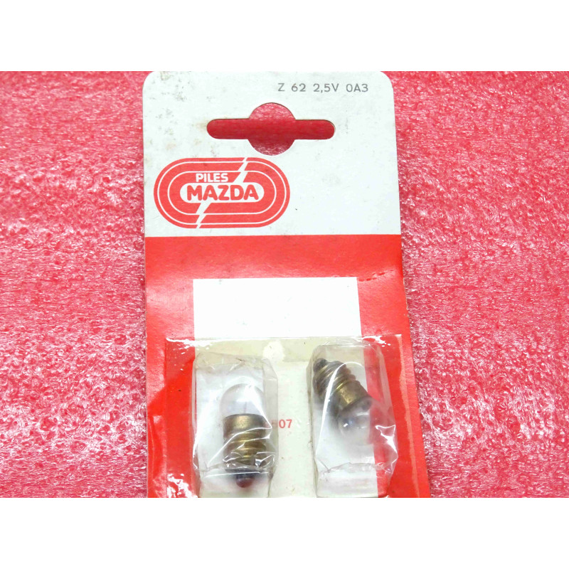 2 ampoules MAZDA à visser ~ Z62 , 2.5V , 0.3A , E10 (4J2)