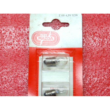 2 ampoules MAZDA à visser ~ Z69 , 4.3V , 0.5A , E10 (4J2)