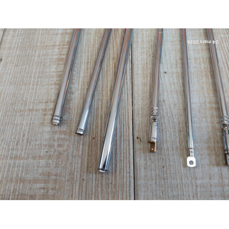 Lot de 11 Antennes Radio Télescopique avec Cosses AM FM laiton chromé 56 à 109cm( Q5C )
