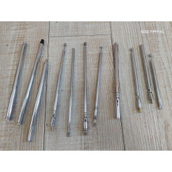 Lot de 11 Antennes Radio Télescopique avec Cosses AM FM laiton chromé 56 à 109cm( Q5C )