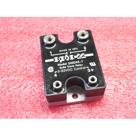 SSR Solid State Relay 240D45-7 ~ 240Vac , 45A , DC control , 3HP ~ Opto 22 (4C1)