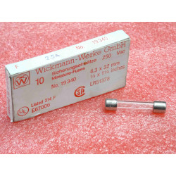 boîte de 10 fusibles rapides 2.5A , 250Vac ~ 6.3x32mm Wickmann-Werke GmbH (1O3)