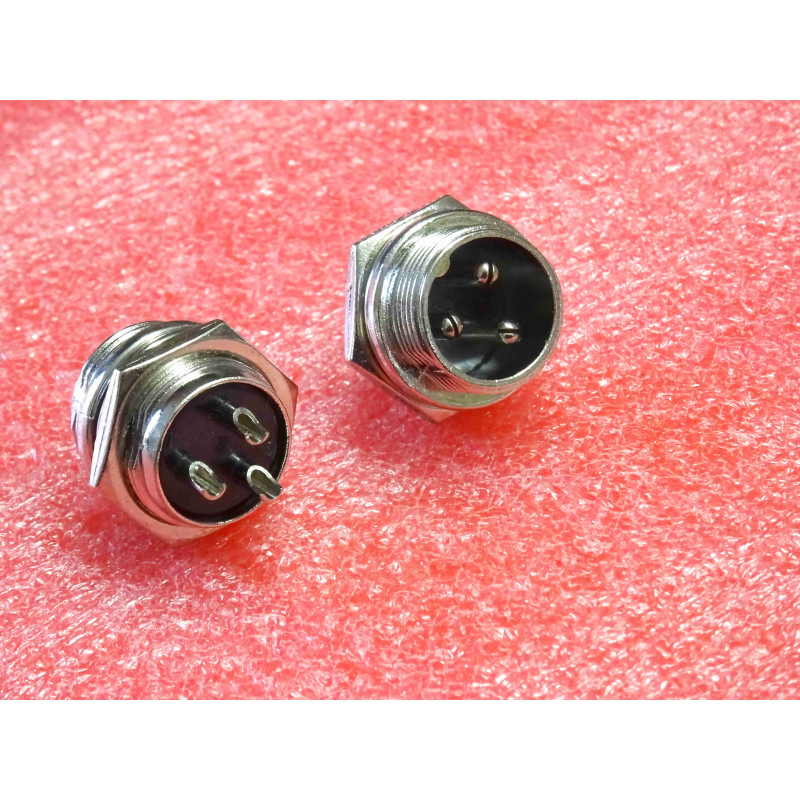 connecteur CB socle chassis micro verrouillable 3 broches mâle (J0A)