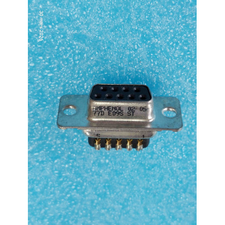 Connecteur Sub.D 9pts Femelle à Visser DB9 à Visser Amphenol 77D E09S ST ( 2R1 )