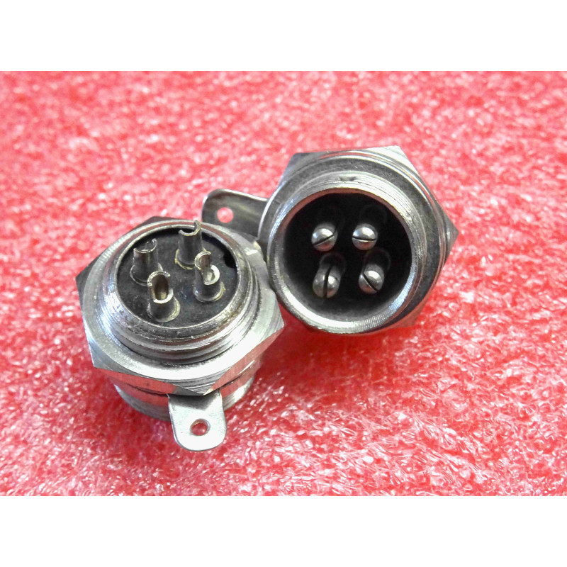 connecteur CB socle chassis micro verrouillable 4 broches mâle avec languette (J0A)