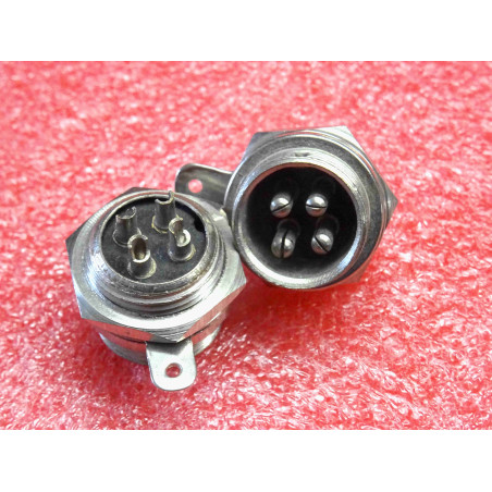 connecteur CB socle chassis micro verrouillable 4 broches mâle avec languette (J0A)