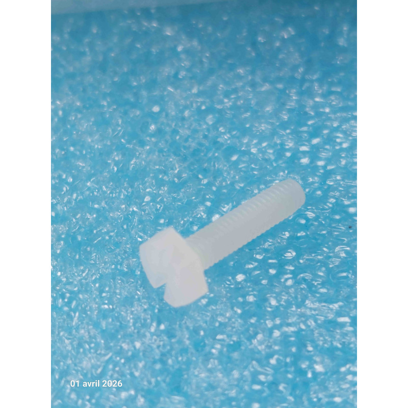 Lot de 50 Vis Nylon M3x12mm Vis Tête Hexagonale Fendue Isolante M3 lg: 12mm Nylon 3mm de diamètre ( 2Y3 )