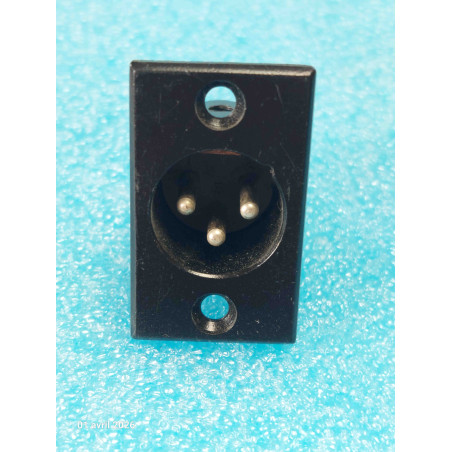 Lot x2: XLR3 embase mâle XLR 3 pin 3pts xlr3 Connecteur Chassis Noir  ( J0C )