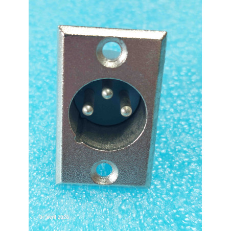 Lot x2: XLR3 embase mâle XLR 3 pin 3pts xlr 3broches  Connecteur Chassis Argent  ( J0C )