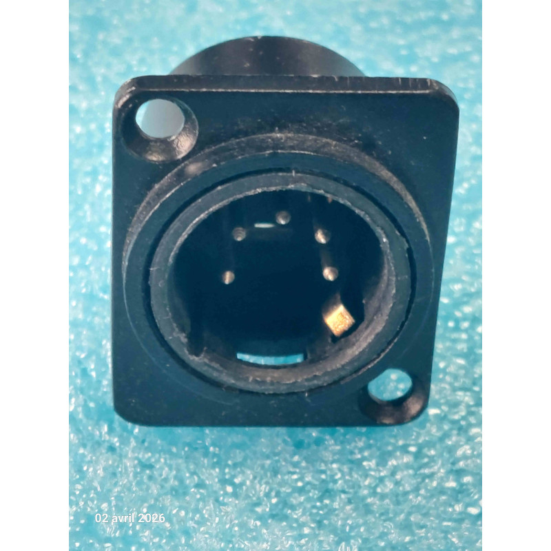 Lot x2: XLR5 Embase Mâle XLR 5 pin 5pts xlr 5broches Mâle Chassis Noir  ( J0D )