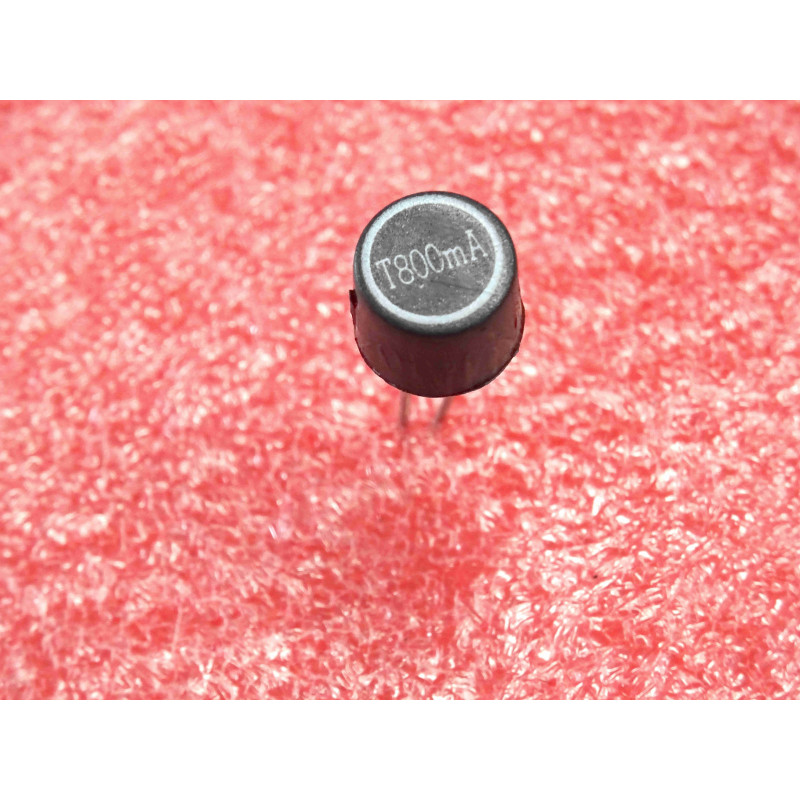 Lot de 5: microfusible mini fusible radial TR5 temporisé 800mA ( 0.8A ) ~ entraxe 5.08mm , Ø8x7mm (N10)