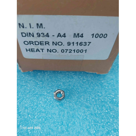 Boîte de 1000 Ecrous HU M4 Inox A4  Ecrous 4mm Inox A4 Din934   ( Q5B )