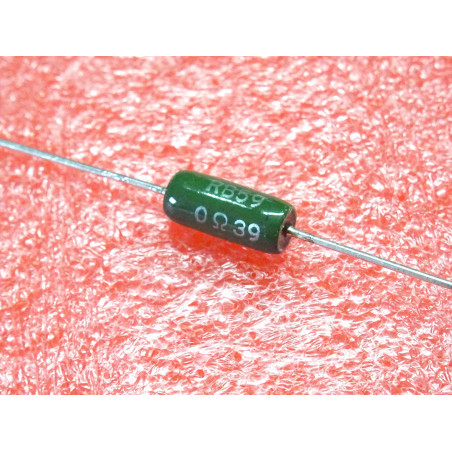 Lot de 5: résistance bobinée vitrifiée axiale 0.39-ohm 0R39 ~ RB59 10% 12x4.5mm 3-watt , sfernice (4A1)