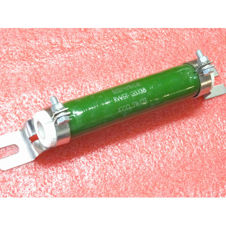 résistance bobinée 100-ohm 100R ~ 5% RWST 138x25mm 95W (110W max) montage chassis , sfernice (4H4)