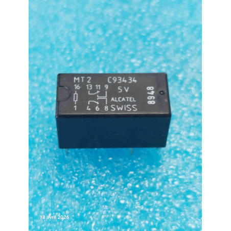 Relais Alcatel Swiss MT2 C93434 bobine 5V  8 pins Relay MT2-C93434   ( CELAR 48A )