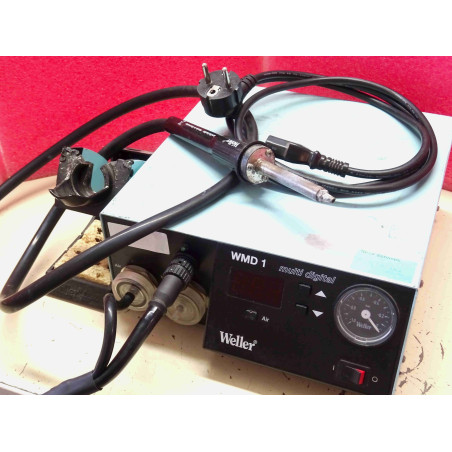 station à air chaud weller WMD1 + support + fer à air chaud HAP1 ~ buse fatiguée, à changer (L11)