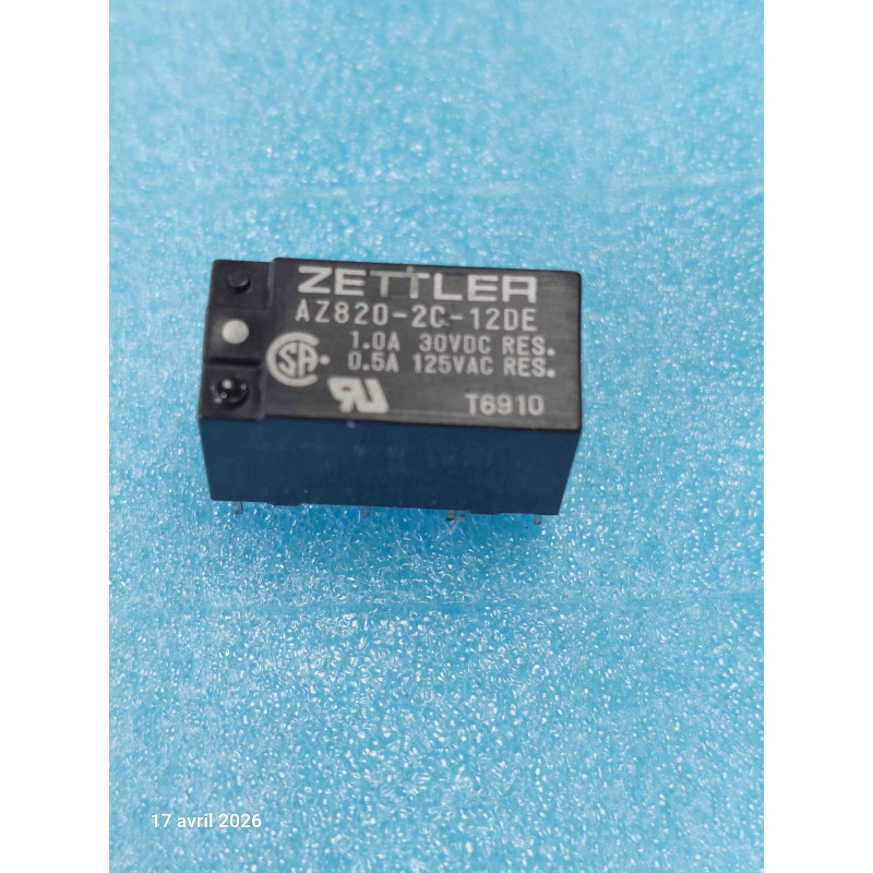 AZ820-2C-12DE 12VDC ZETTLER RELAY Relais AZ8202C12DE 12Vcc 8 Pins 0.5A 125Vac ( CELAR 48B )