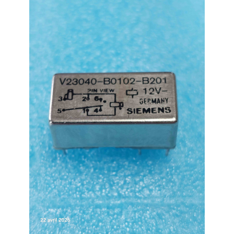 V23040-B0102-B201 12V SIEMENS RELAY Relais V23040B102B201 12Vcc 6 Pins  ( CELAR 48B )