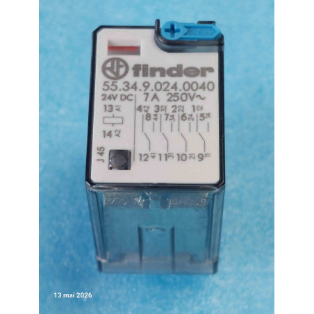 55.34.9.024.0040 Relais 4RT FINDER 24Vdc 7A-250V Relay 14 pins 55349024 ( TIRO11 )