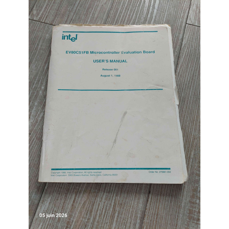 Documentation INTEL EV80C51FB Microcontroller Evaluation Board User's Manuel  ( Q6 )