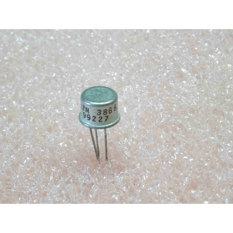 transistor 2N 3866 ~ 2N3866, NPN ~ intended for VHF-UHF amplifier & oscillator applications ~ Uce0 30V, Ic 0.5A, ft 500MHz, TO39