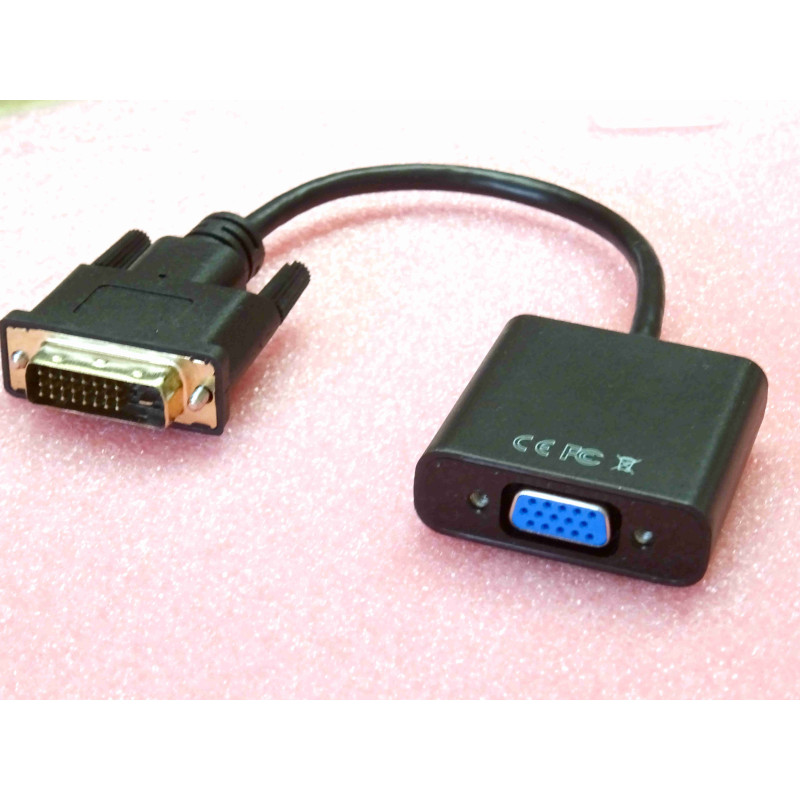 dexlan convertisseur DVI-D 24+1 (mâle) vers VGA (femelle) 1280x720p 1920x1080p 60Hz (L7B)