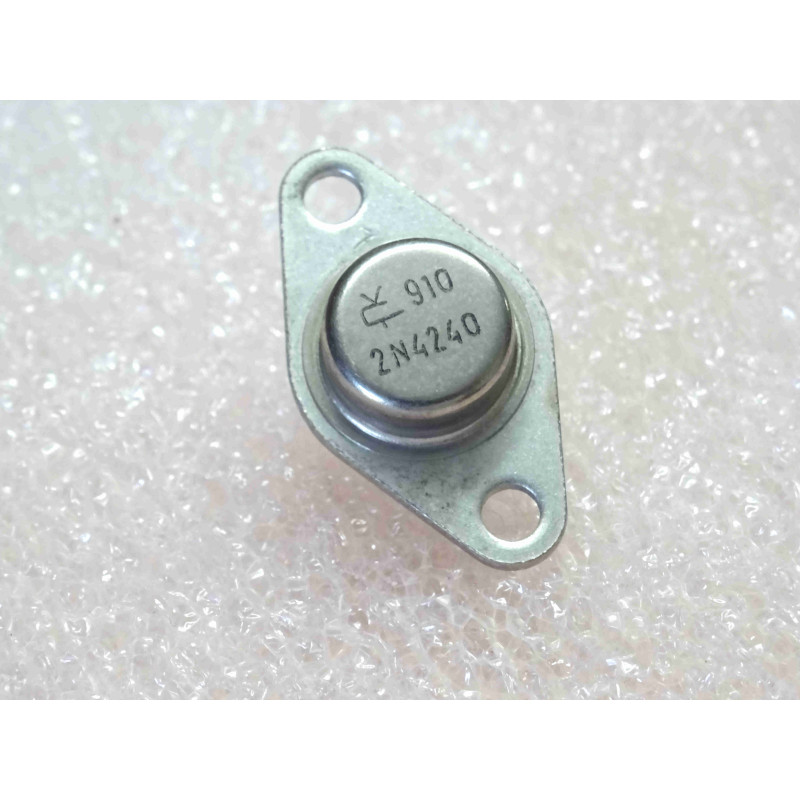 transistor 2N 4240 ~ 2N4240 Si power NPN ~ Ucb0 500V , Uce0 300V , Ueb0 6V , Ic 2A (peak 5A) boîtier TO-66 , sescosem
