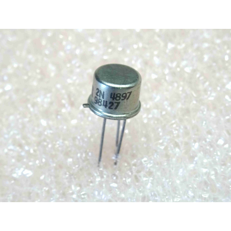 transistor 2N 4897 ~ 2N4897 Si bipolar NPN ~ Uce0 80V , Ic 5A , fT 50MHz , Pd 800mW ~ boîtier TO-39 , SGS