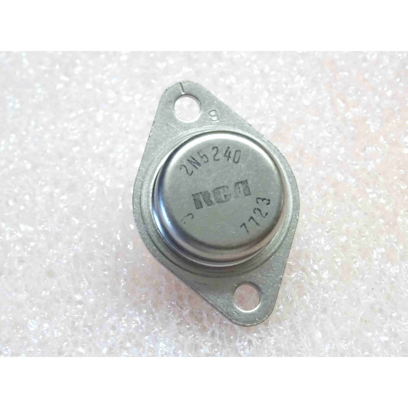 transistor 2N 5240 ~ 2N5240 high voltage power Si NPN ~ Uce0 300V , Ic 5A , Pc@25°C 100W ~ boîtier TO-3 , RCA