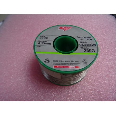 Bobine de soudure Multicore 250Gr 0.25mm 96SC type Crystal 5c 400 Alloy 96sc
