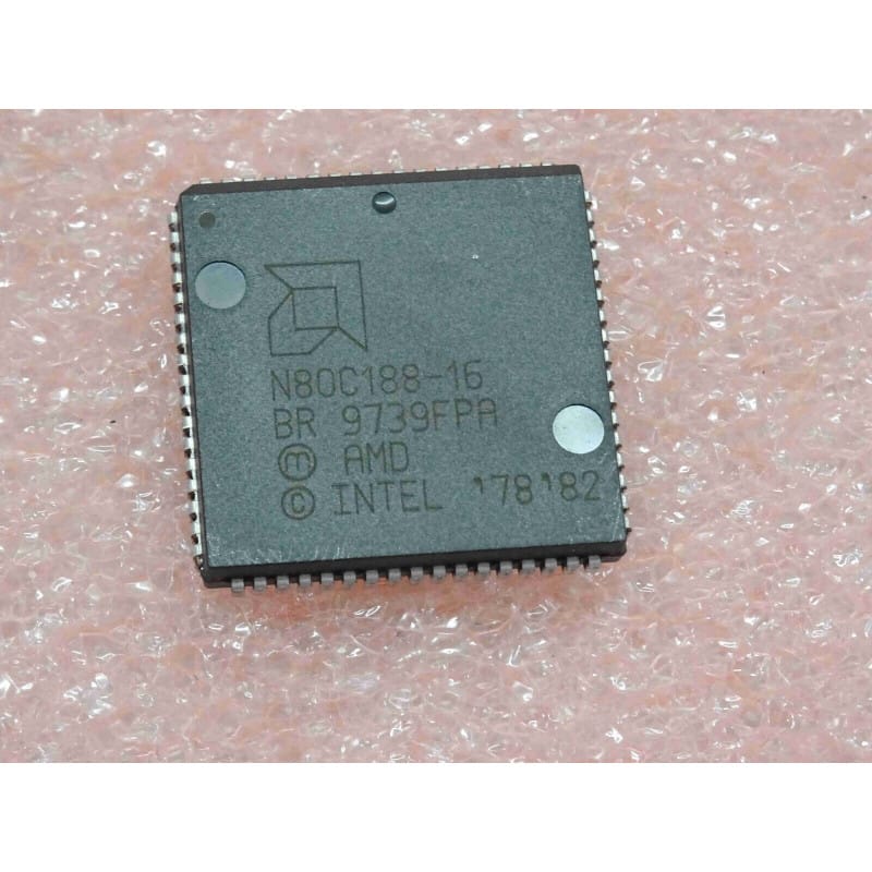 ci N 80C188 -16 ~ ic N80C188-16 ~ CMOS 16-bit microprocessor 16MHz ~ PLCC-68 AMD (4B2)