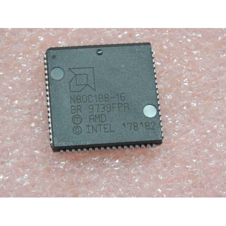 ci N 80C188 -16 ~ ic N80C188-16 ~ CMOS 16-bit microprocessor 16MHz ~ PLCC-68 AMD (4B2)