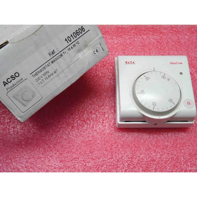 ACSO 1010606 thermostat maxcom Tr_ 10°C-30°C 230v 50Hz 1 Travail 10 Amp ac1 IP20