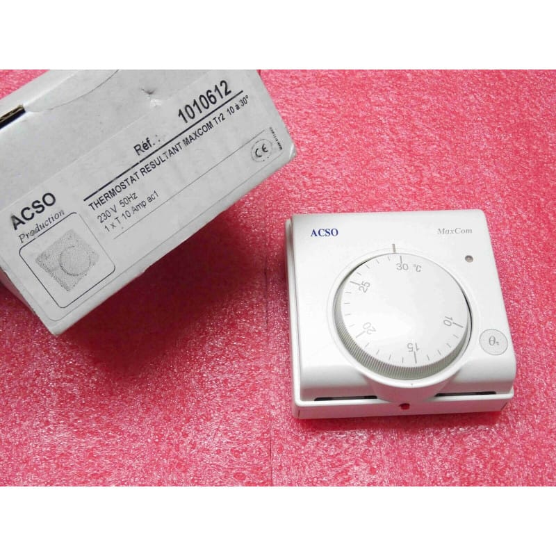 ACSO 1010612 thermostat résultant MaxCom Tr2 10-30°C 230v 50Hz 1T 10Amp ac1 IP20